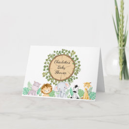 Safari-tema Baby Shower-mappad inbjudan