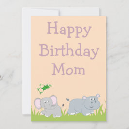 Safari Tema Glad Födelsedag Mamma Julkort