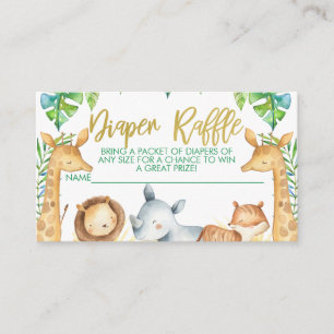 Safari ThBäste Diaper Raffle Baby duscha Biljett Tilläggskort