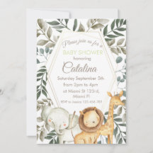 Safari Theme Baby Shower Invitation