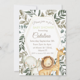Safari Theme Baby Shower Invitation Inbjudningar