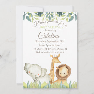 Safari Theme Baby Shower Invitation Inbjudningar