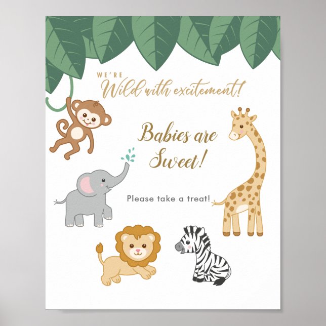 Safari Theme Baby Shower Ta ett prov Poster (Framsidan)