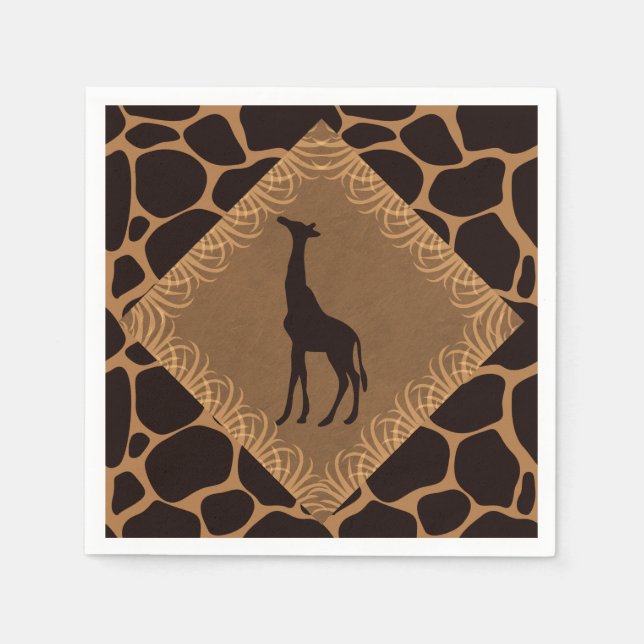 Safari Theme Giraffe Pappersservett (Framsidan)