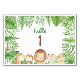 Safari Theme Jungle Bord Signs Bordsnummer