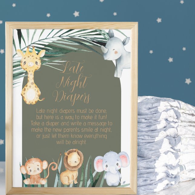 Safari Theme Late Night Diaper Ord Poster (Skapare uppladdad)