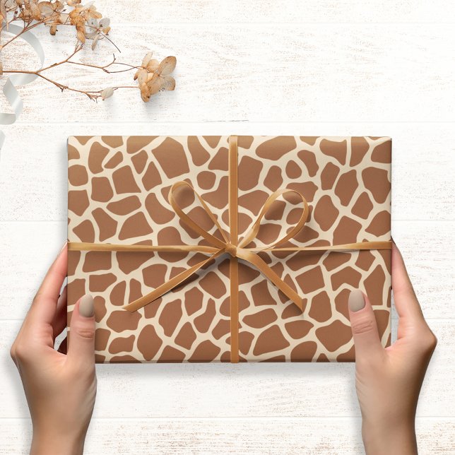 Safari Theme Light Giraffe Animal Print Presentpapper (Skapare uppladdad)