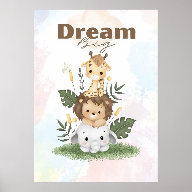  safari themed uplifting nursery wall poster (Framsidan)