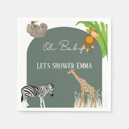 Safari Theter Baby Shower Napkins Pappersservett