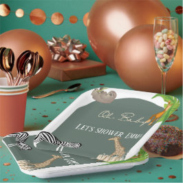 Safari Theter Baby Shower Tallrikar