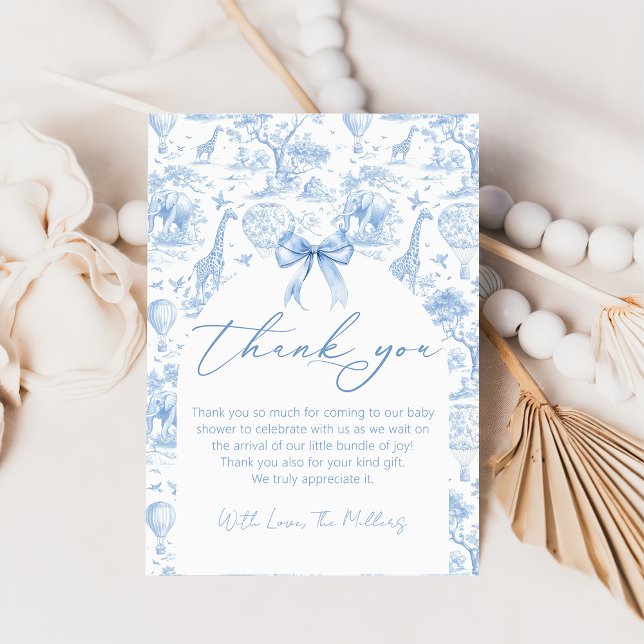 Safari Toile De Jouy Baby Shower - tack för ditt k (Skapare uppladdad)