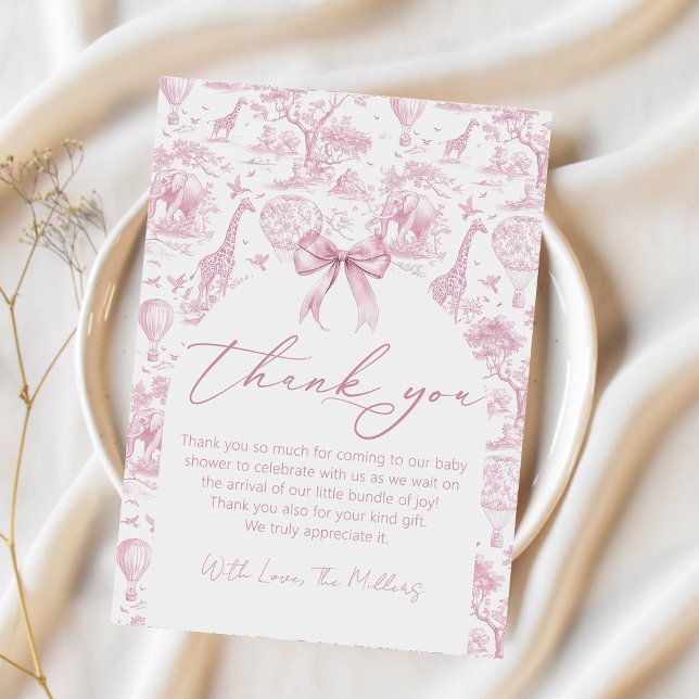 Safari Toile De Jouy Baby Shower - tack för ditt k Kort (Skapare uppladdad)