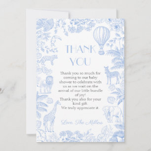Safari Toile De Jouy Baby Shower - tack för ditt k Kort