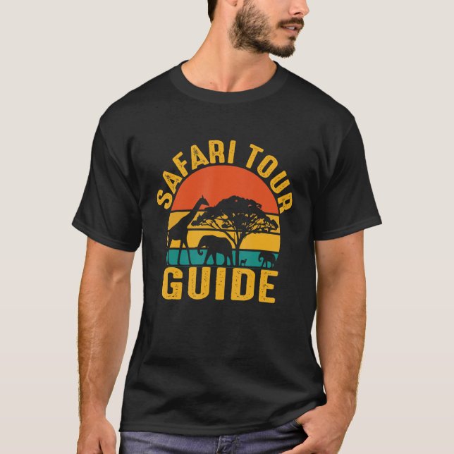 Safari Tour Guide  Kenya Tanzania Namibia Animal T Shirt (Framsida)