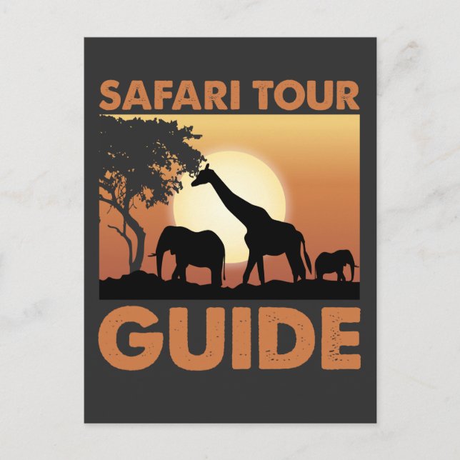Safari Tour Guide Vild African Animal Vykort (Framsida)