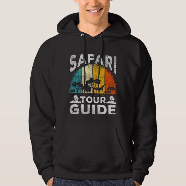 Safari Tour Guide Wilderness Animal Äventyr Hoodie (Framsida)