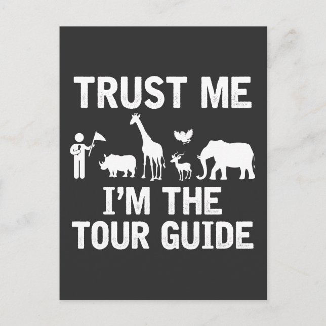 Safari Tour Guide Zoo Animal Vacation Wilderness Vykort (Framsida)