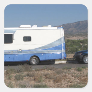 Safari Trek 1999 Blue Classic RV Motorhome Fyrkantigt Klistermärke