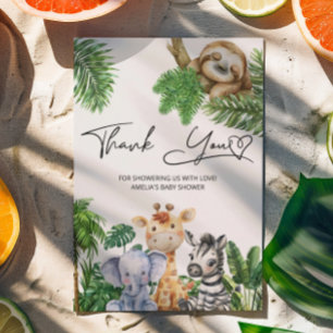 Safari Tropiskt Tacksamhetskort Tack Kort