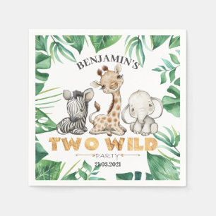 Safari Två Vilder Birthday Napkins Pappersservett