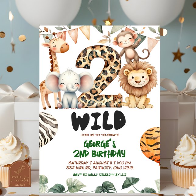 Safari two wild birthday inbjudningar (Skapare uppladdad)