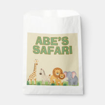 Safari upsherin födelsedagspress Favor Bags