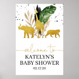 Safari-välkomstskylt för baby shower eller födelse poster