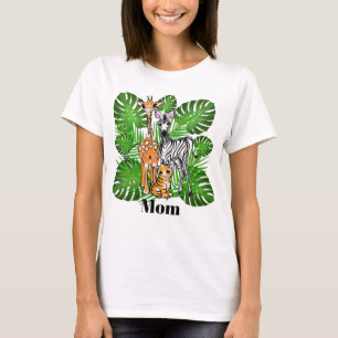 Safari-vänner-Giraffe, Zebra, Tiger, djungel T Shirt