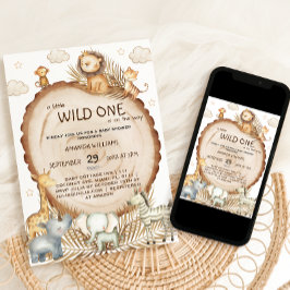 Safari-vänner Rustik Boho-babyfirande  Inbjudningar