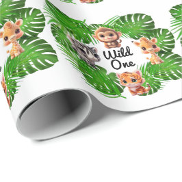 Safari-vänner tiger giraffe zebra-elefant presentpapper