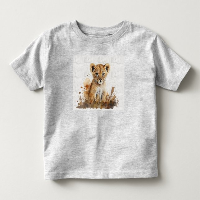 safari vattenfärgen teckning - lejona kung t shirt (Framsida)