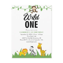 Safari Vild 1 1:a födelsedag Cute Jungle