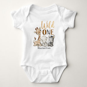Safari Vild 1:a födelsedag Baby T Shirt