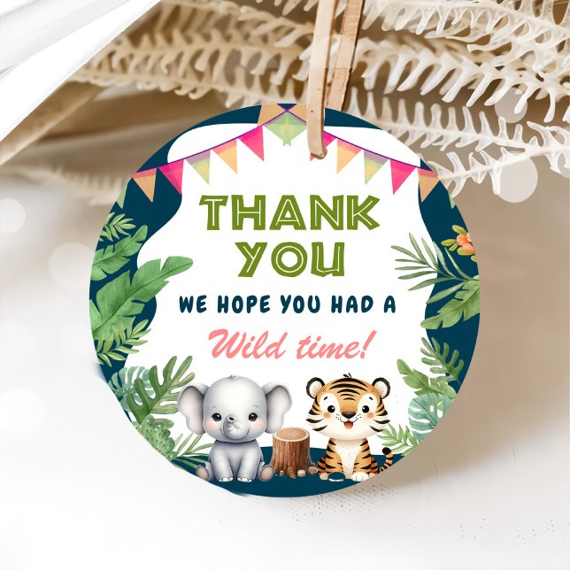 Safari Vild 1:a födelsedag Gåvor Etiketter (Skapare uppladdad)