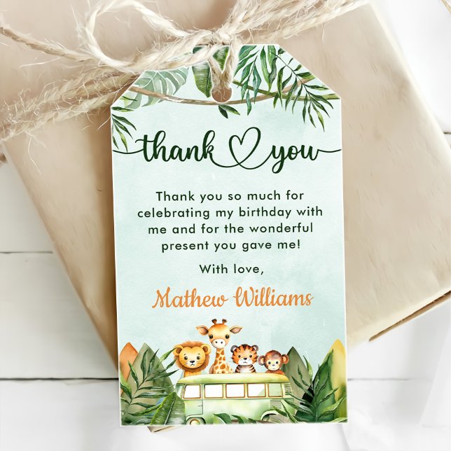 Safari Vild 1:a födelsedag Presentetikett (Skapare uppladdad)