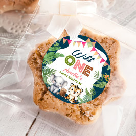 Safari Vild 1:a födelsedag Runt Klistermärke