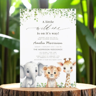 Safari Vild 1 boys Animals Babyskor Inbjudningar