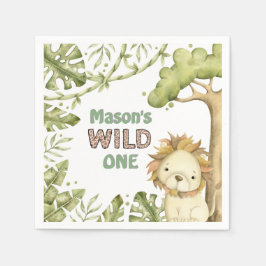 Safari Vild 1 vattenfärg 1:a födelsedag Pappersservett