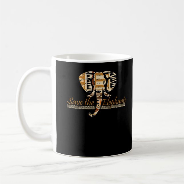 Safari Vild African Animal Elephant Älskare Kaffemugg (Vänster)
