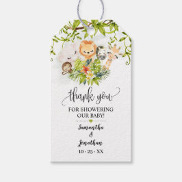 Safari Vild Baby djur Baby Shower Favor Presentetikett