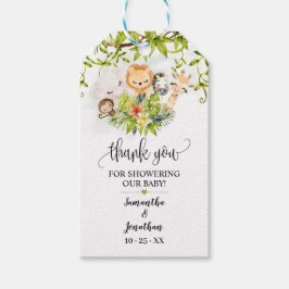 Safari Vild Baby djur Baby Shower Favor Presentetikett