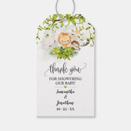 Safari Vild Baby djur Baby Shower Favor Presentetikett