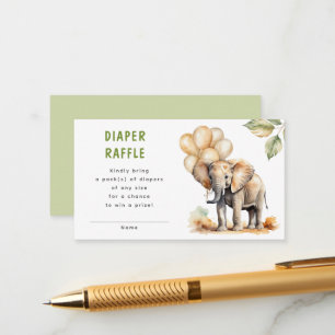 Safari Vild Baby djur Diaper Raffle Baby Shower Tilläggskort