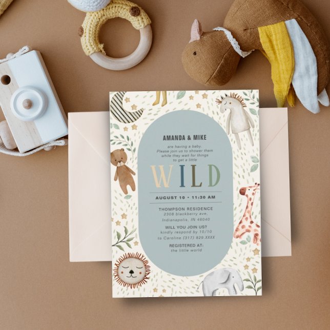 Safari Vild Boy Baby Shower Inbjudningar (Skapare uppladdad)