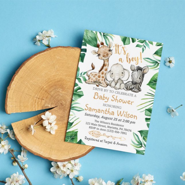 Safari Vild Det är en pojkvän-babyinbjudan Inbjudningar (Skapare uppladdad)