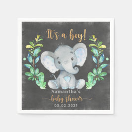 Safari Vild Elephant Baby Shower Pappersservett