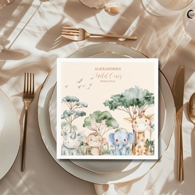 Safari Vild en födelsedag Pappersservett (Skapare uppladdad)