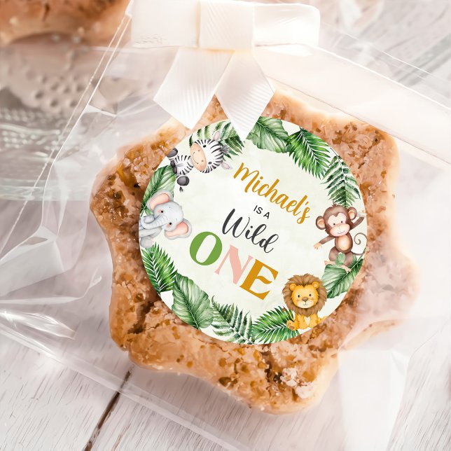 Safari Vild en födelsedag Runt Klistermärke (Skapare uppladdad)