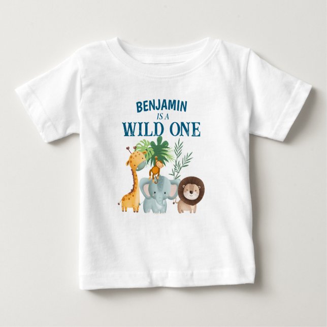 Safari Vild En shirt Pojke T Shirt (Framsida)