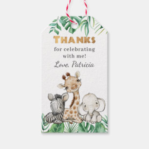 Safari Vild En Tack Gift-Märkre på födelsedagen Presentetikett